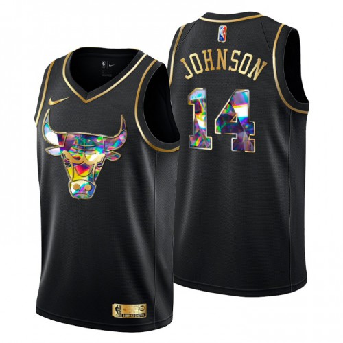 Chicago Chicago Bulls #14 Stanley Johnson Men’s Golden Edition Diamond Logo 2021/22 Swingman Jersey – Black Men’s->chicago bulls->NBA Jersey