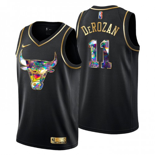 Chicago Chicago Bulls #11 Demar Derozan Men’s Golden Edition Diamond Logo 2021/22 Swingman Jersey – Black Men’s->youth nba jersey->Youth Jersey
