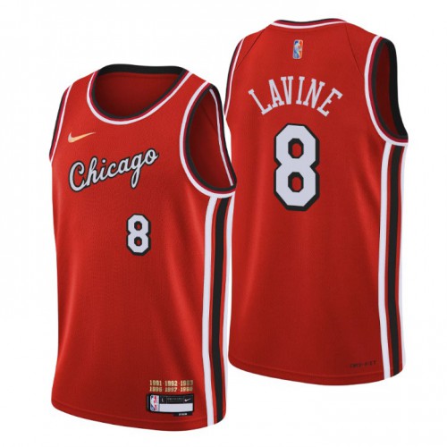 Chicago Chicago Bulls #8 Zach Lavine Men’s Nike Red 2021/22 Swingman NBA Jersey – City Edition Men’s->chicago bulls->NBA Jersey
