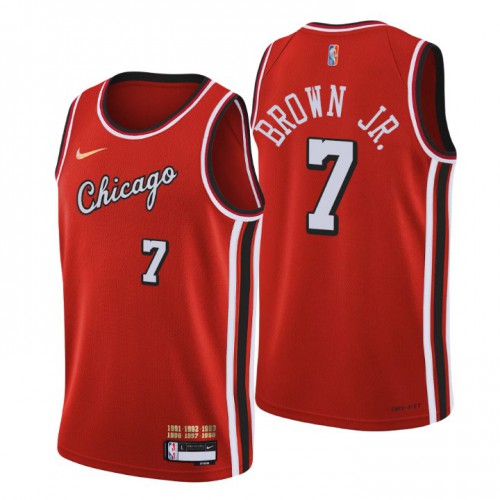 Chicago Chicago Bulls #7 Troy Brown Jr. Men’s Nike Red 2021/22 Swingman NBA Jersey – City Edition Men’s->chicago bulls->NBA Jersey