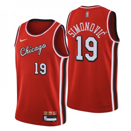 Chicago Chicago Bulls #19 Marko Simonovic Men’s Nike Red 2021/22 Swingman NBA Jersey – City Edition Men’s->youth nba jersey->Youth Jersey