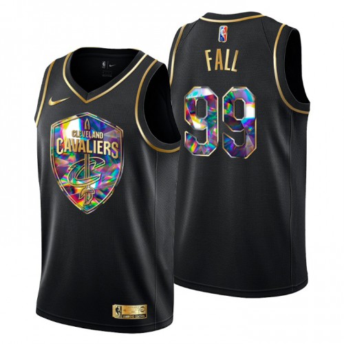 Cleveland Cleveland Cavaliers #99 Tacko Fall Men’s Golden Edition Diamond Logo 2021/22 Swingman Jersey – Black Men’s->cleveland cavaliers->NBA Jersey