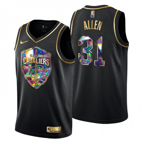 Cleveland Cleveland Cavaliers #31 Jarrett Allen Men’s Golden Edition Diamond Logo 2021/22 Swingman Jersey – Black Men’s->cleveland cavaliers->NBA Jersey