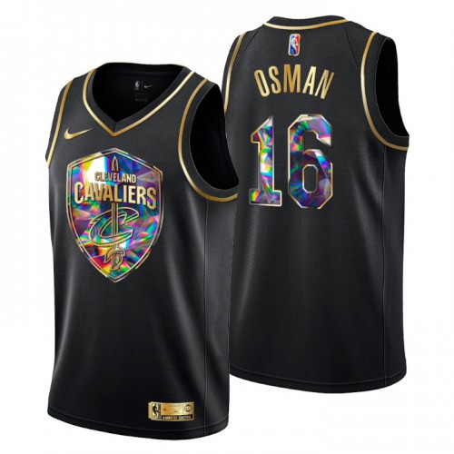 Cleveland Cleveland Cavaliers #16 Cedi Osman Men’s Golden Edition Diamond Logo 2021/22 Swingman Jersey – Black Men’s->cleveland cavaliers->NBA Jersey