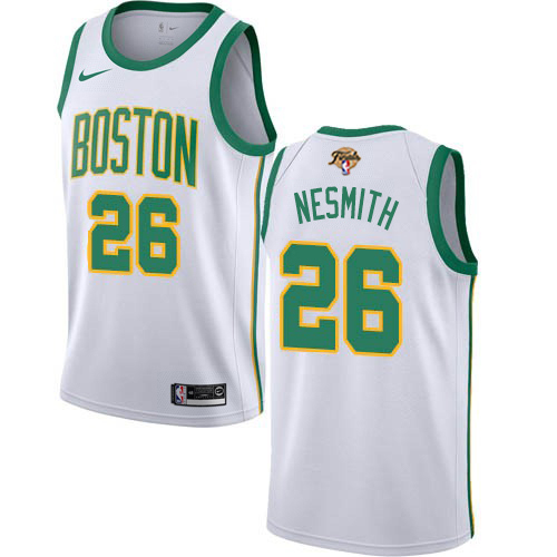 Nike Boston Celtics #26 Aaron Nesmith White 2022 NBA Finals Swingman City Edition Jersey Men’s->boston celtics->NBA Jersey