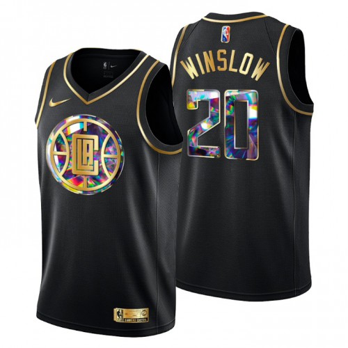 Los Angeles Los Angeles Clippers #20 Justise Winslow Men’s Golden Edition Diamond Logo 2021/22 Swingman Jersey – Black Men’s->los angeles clippers->NBA Jersey