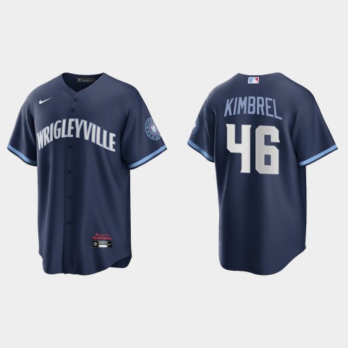 Chicago Chicago Cubs #46 Craig Kimbrel Men’s Nike 2021 City Connect Fans Version Navy MLB Jersey Men’s->chicago cubs->MLB Jersey