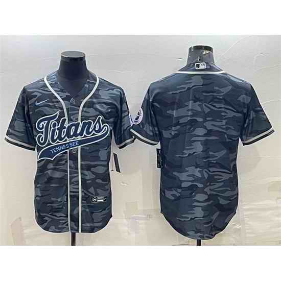 Men Tennessee Titans Blank Grey Camo With Patch Cool Base Stitched Baseball Jersey->tennessee titans->NFL Jersey