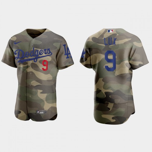 Los Angeles Los Angeles Dodgers #9 Gavin Lux Men’s Nike 2021 Armed Forces Day Authentic MLB Jersey -Camo Men’s->los angeles dodgers->MLB Jersey