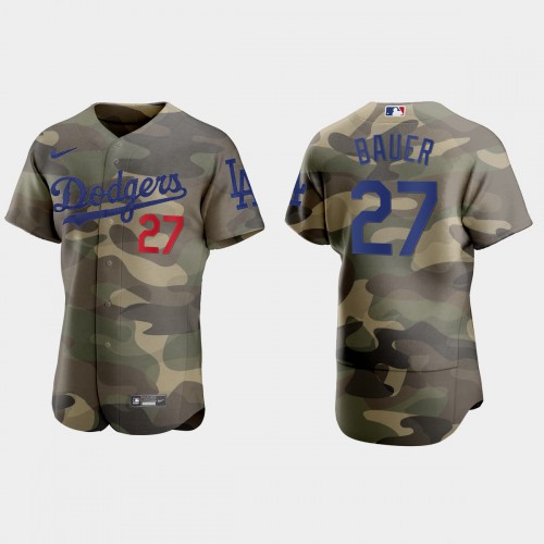 Los Angeles Los Angeles Dodgers #27 Trevor Bauer Men’s Nike 2021 Armed Forces Day Authentic MLB Jersey -Camo Men’s->los angeles dodgers->MLB Jersey