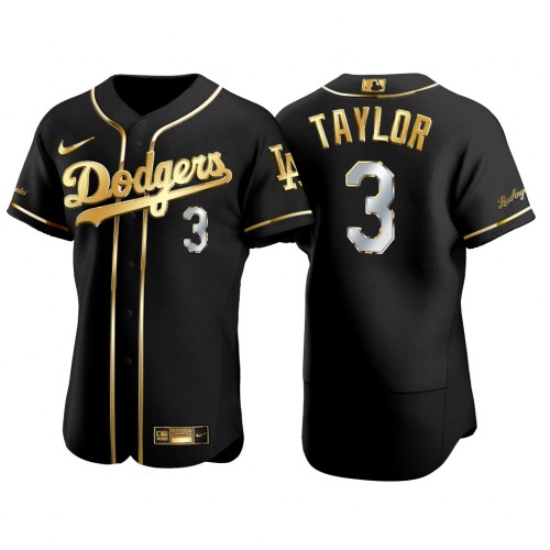 Los Angeles Los Angeles Dodgers #3 Chris Taylor Men’s Nike Authentic 2021 Gold Program MLB Jersey Black Men’s->los angeles dodgers->MLB Jersey