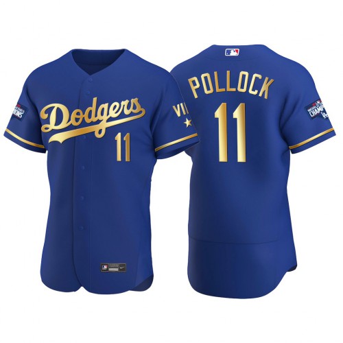 Los Angeles Los Angeles Dodgers #11 A.J. Pollock Men’s Nike Authentic 2021 Gold Program World Series Champions MLB Jersey Royal Men’s->women mlb jersey->Women Jersey