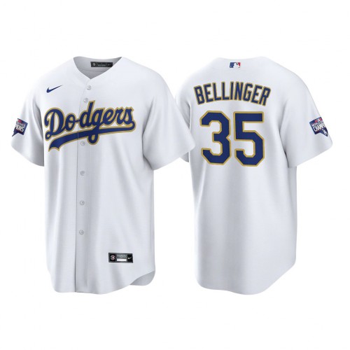 Los Angeles Los Angeles Dodgers #35 Cody Bellinger Men’s Nike 2021 Gold Program World Series Champions MLB Jersey Whtie Men’s->los angeles dodgers->MLB Jersey