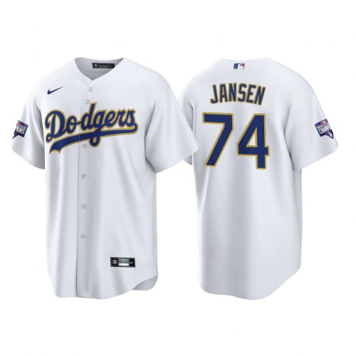 Los Angeles Los Angeles Dodgers #74 Kenley Jansen Men’s Nike 2021 Gold Program World Series Champions MLB Jersey Whtie Men’s->women mlb jersey->Women Jersey