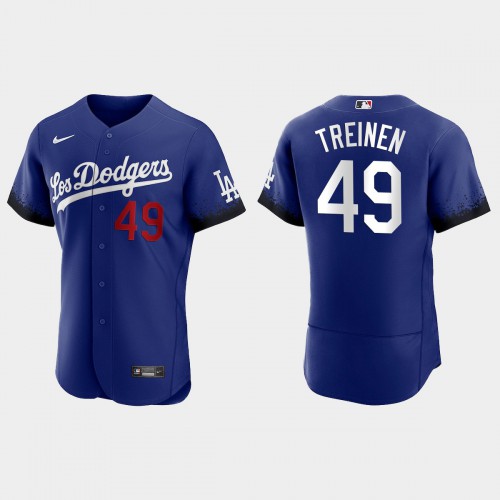 Los Angeles Los Angeles Dodgers #49 Blake Treinen Nike Men’s 2021 City Connect Authentic MLB Jersey Royal Men’s->women mlb jersey->Women Jersey