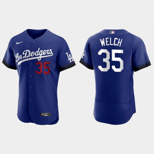 Los Angeles Los Angeles Dodgers #35 Bob Welch Nike Men’s 2021 City Connect Authentic MLB Jersey Royal Men’s->los angeles dodgers->MLB Jersey
