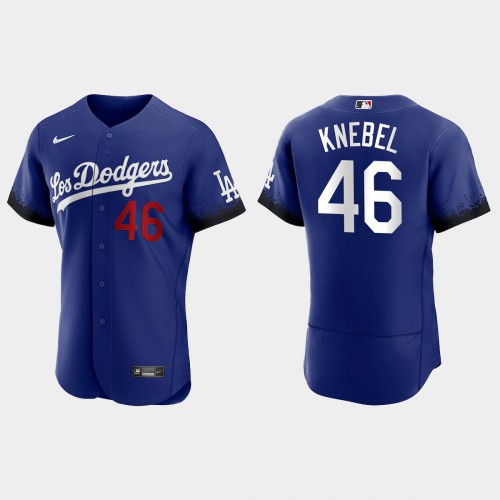 Los Angeles Los Angeles Dodgers #46 Corey Knebel Nike Men’s 2021 City Connect Authentic MLB Jersey Royal Men’s->los angeles dodgers->MLB Jersey