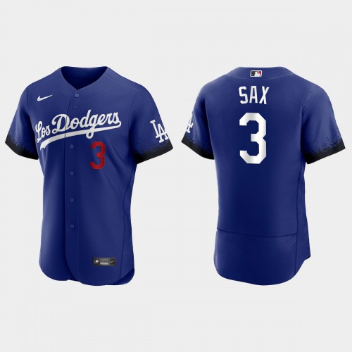 Los Angeles Los Angeles Dodgers #3 Steve Sax Nike Men’s 2021 City Connect Authentic MLB Jersey Royal Men’s->los angeles dodgers->MLB Jersey
