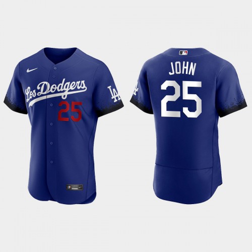 Los Angeles Los Angeles Dodgers #25 Tommy John Nike Men’s 2021 City Connect Authentic MLB Jersey Royal Men’s->los angeles dodgers->MLB Jersey