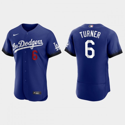 Los Angeles Los Angeles Dodgers #6 Trea Turner Nike Men’s 2021 City Connect Authentic MLB Jersey Royal Men’s->women mlb jersey->Women Jersey