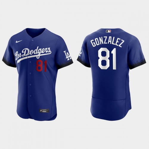 Los Angeles Los Angeles Dodgers #81 Victor Gonzalez Nike Men’s 2021 City Connect Authentic MLB Jersey Royal Men’s->los angeles dodgers->MLB Jersey
