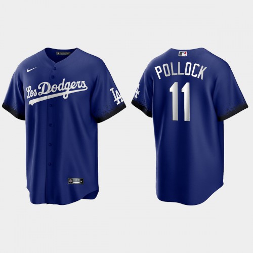 Los Angeles Los Angeles Dodgers #11 A.J. Pollock Nike Men’s 2021 City Connect Game MLB Jersey Royal Men’s->women mlb jersey->Women Jersey