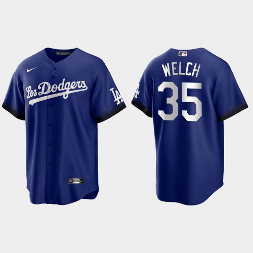 Los Angeles Los Angeles Dodgers #35 Bob Welch Nike Men’s 2021 City Connect Game MLB Jersey Royal Men’s->los angeles dodgers->MLB Jersey