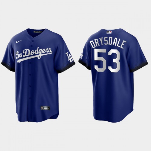 Los Angeles Los Angeles Dodgers #53 Don Drysdale Nike Men’s 2021 City Connect Game MLB Jersey Royal Men’s->youth mlb jersey->Youth Jersey