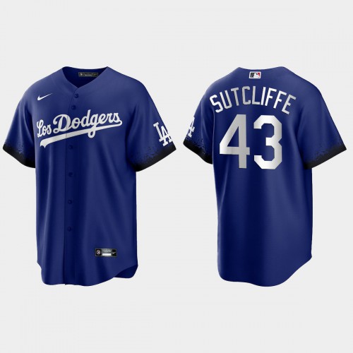 Los Angeles Los Angeles Dodgers #43 Rick Sutcliffe Nike Men’s 2021 City Connect Game MLB Jersey Royal Men’s->los angeles dodgers->MLB Jersey