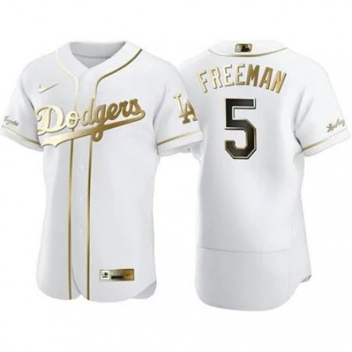 Los Angeles Los Angeles Dodgers #5 Freddie Freeman Men’s Nike Authentic 2021 Golden Edition MLB Jersey White Men’s->los angeles dodgers->MLB Jersey