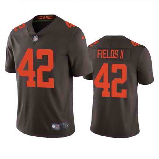 Men Cleveland Browns #42 Tony Fields II Brown Vapor Untouchable Limited Stitched Jersey->cleveland browns->NFL Jersey