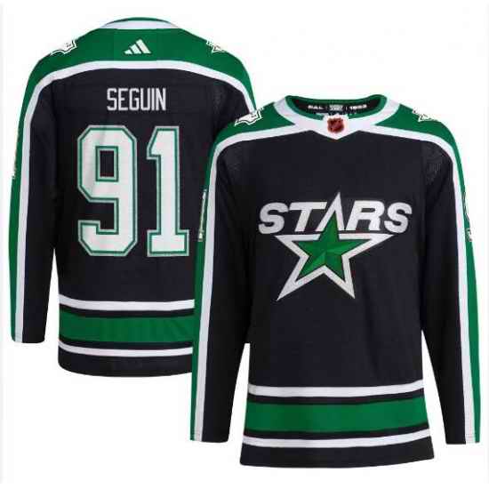 Men's Dallas Stars Tyler Seguin adidas #91 Black Reverse Retro Player Jersey->dalls stars->NHL Jersey