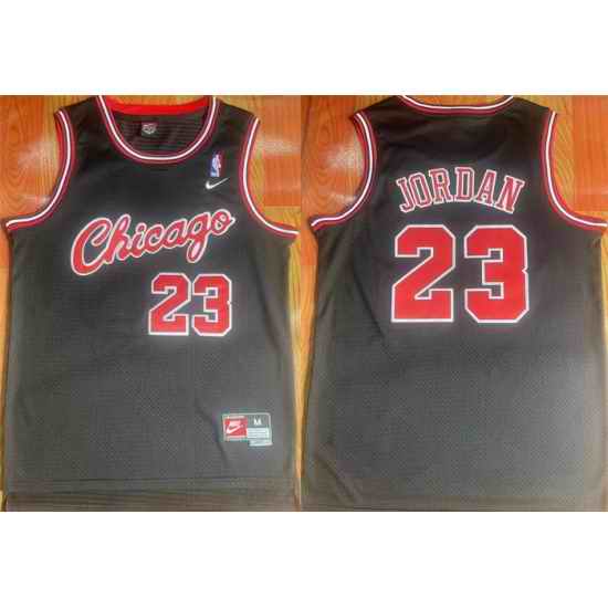 Men Chicago Bulls #23 Michael Jordan Black Stitched Jersey->chicago bulls->NBA Jersey
