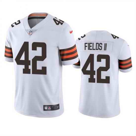 Men Cleveland Browns #42 Tony Fields II White Vapor Untouchable Limited Stitched Jersey->cleveland browns->NFL Jersey