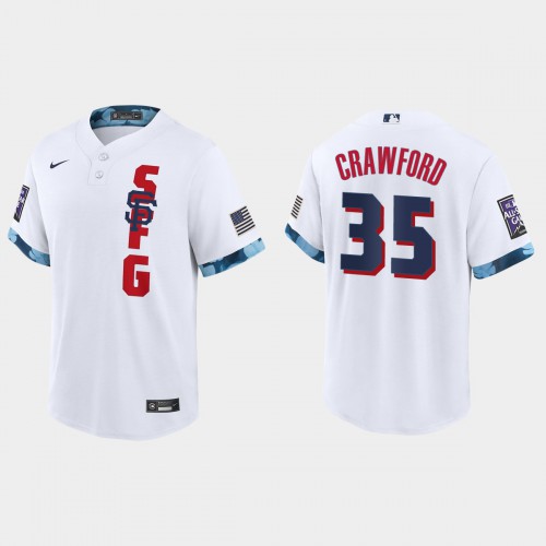 San Francisco San Francisco Giants #35 Brandon Crawford 2021 Mlb All Star Game Fan’s Version White Jersey Men’s->youth mlb jersey->Youth Jersey