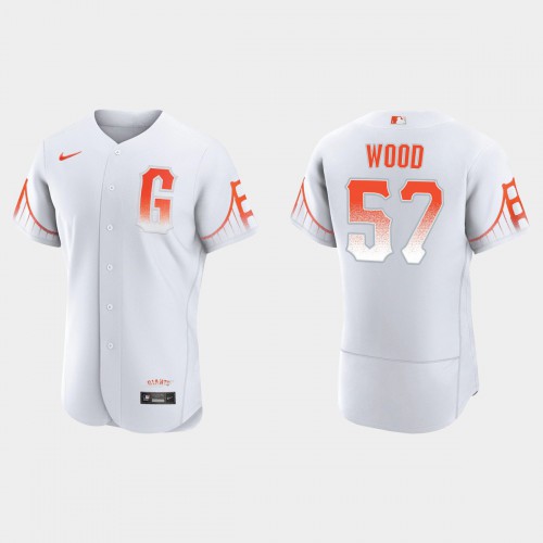 San Francisco San Francisco Giants #57 Alex Wood Men’s 2021 City Connect Authentic White Jersey Men’s->youth mlb jersey->Youth Jersey