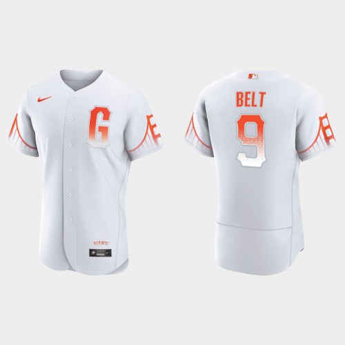 San Francisco San Francisco Giants #9 Brandon Belt Men’s 2021 City Connect Authentic White Jersey Men’s->youth mlb jersey->Youth Jersey