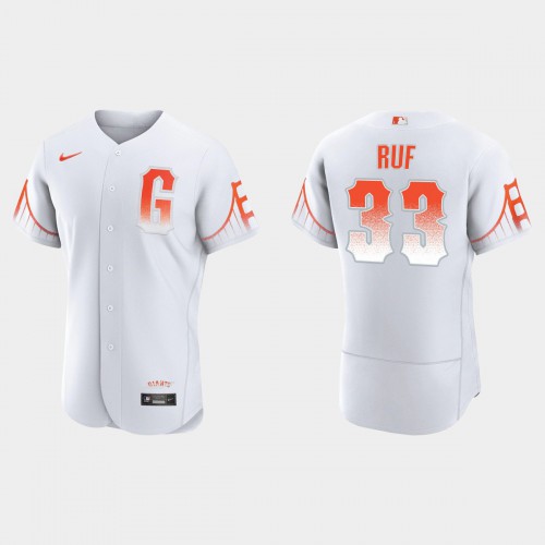 San Francisco San Francisco Giants #33 Darin Ruf Men’s 2021 City Connect Authentic White Jersey Men’s->youth mlb jersey->Youth Jersey