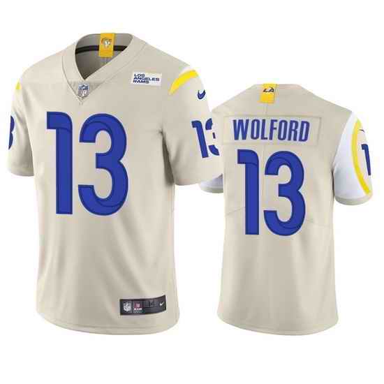 Men Los Angeles Rams #13 John Wolford Bone Vapor Untouchable Limited Stitched Football Jersey->las vegas raiders->NFL Jersey