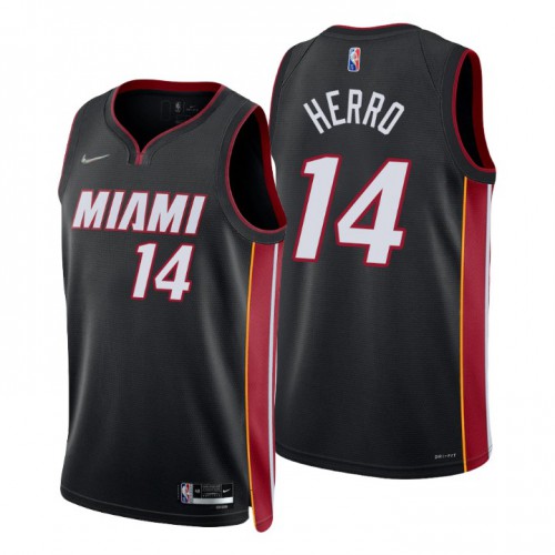 Nike Miami Heat #14 Tyler Herro Black Men’s 2021-22 NBA 75th Anniversary Diamond Swingman Jersey – Icon Edition Men’s->miami heat->NBA Jersey