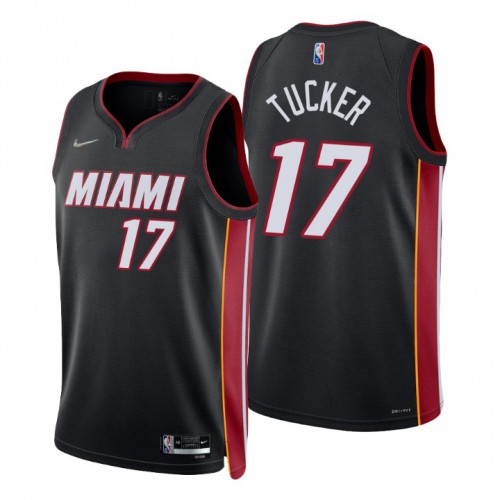 Nike Miami Heat #17 P.J.Tucker Black Men’s 2021-22 NBA 75th Anniversary Diamond Swingman Jersey – Icon Edition Men’s->miami heat->NBA Jersey