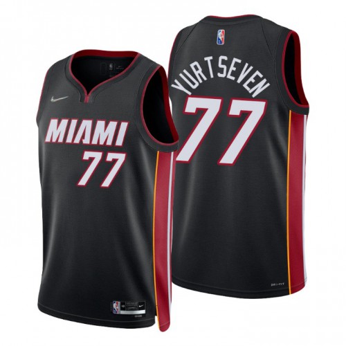 Nike Miami Heat #77 Omer Yurtseven Black Men’s 2021-22 NBA 75th Anniversary Diamond Swingman Jersey – Icon Edition Men’s->miami heat->NBA Jersey