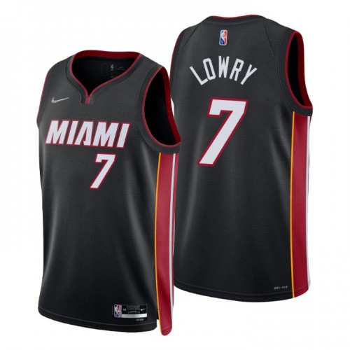 Nike Miami Heat #7 Kyle Lowry Black Men’s 2021-22 NBA 75th Anniversary Diamond Swingman Jersey – Icon Edition Men’s->miami heat->NBA Jersey