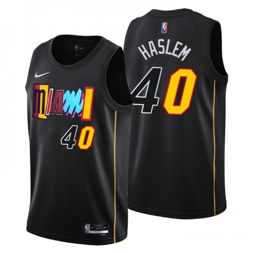 Miami Miami Heat #40 Udonis Haslem Men’s Nike Black 2021/22 Swingman NBA Jersey – City Edition Men’s->miami heat->NBA Jersey