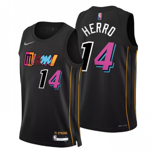 Miami Miami Heat #14 Tyler Herro Men’s Nike Black 2021/22 Swingman NBA Jersey – City Edition Men’s->miami heat->NBA Jersey