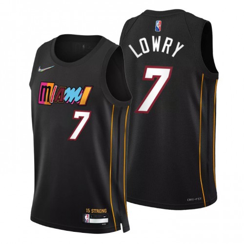 Miami Miami Heat #7 Kyle Lowry Men’s Nike Black 2021/22 Swingman NBA Jersey – City Edition Men’s->miami heat->NBA Jersey