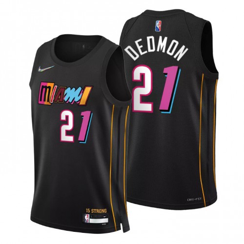 Miami Miami Heat #21 Dewayne Dedmon Men’s Nike Black 2021/22 Swingman NBA Jersey – City Edition Men’s->miami heat->NBA Jersey