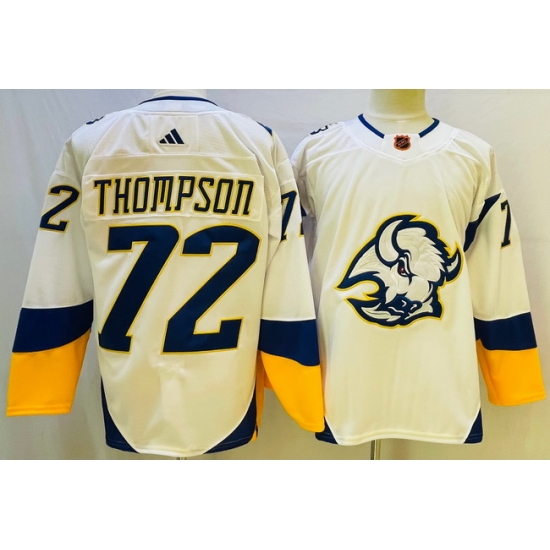 Men Buffalo Sabres 72 Tage Thompson White 2022 #23 Reverse Retro Stitched Jersey->buffalo sabres->NHL Jersey
