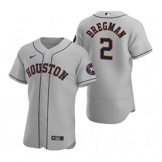 Men Houston Astros #2 Alex Bregman Gray Flex Base Stitched JerseyS->houston astros->MLB Jersey