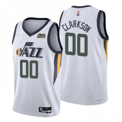 Nike Utah Jazz #00 Jordan Clarkson White Men’s 2021-22 NBA 75th Anniversary Diamond Swingman Jersey – Association Edition Men’s->utah jazz->NBA Jersey